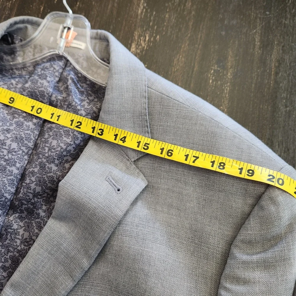 Joseph Abboud Heritage Mens 50R Windowpane Super 120s Wool Blazer Sport Coat